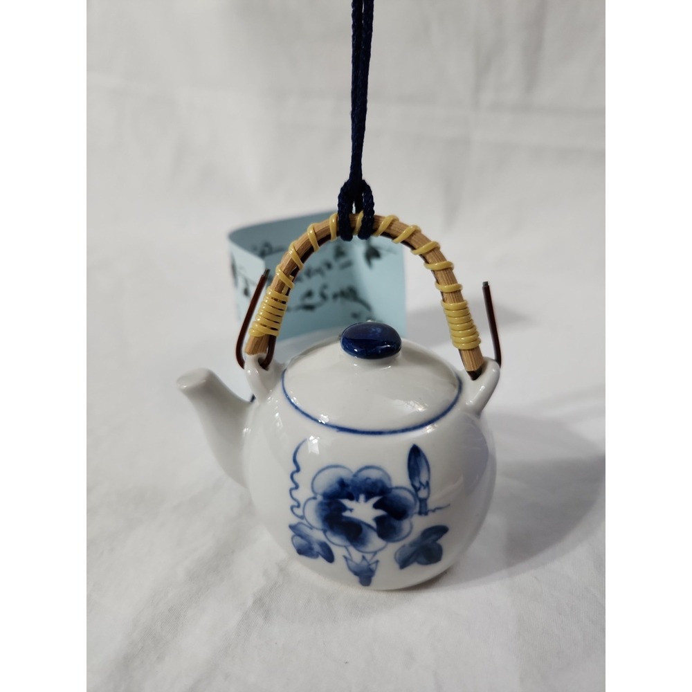 Mitsukoshi Tea Pot Ornament Bell New In Opened Box
